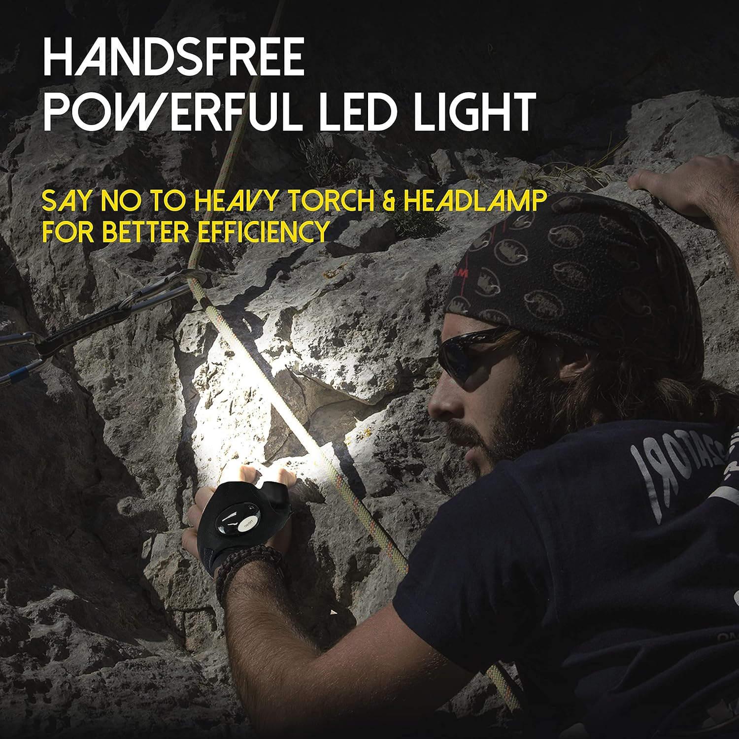 STARRYAURA LED Flashlight Gloves XL Large Hands Rechargeable Hands Free Fingerless for Car Repairing Outdoor Fishing Camping Hiking Night Running in Dark Gadgets Gifts Idea for Men Women : Tools & Home Improvement