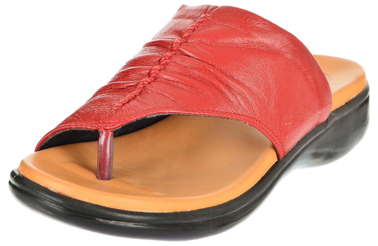 Buy Medifee Women's Red Leather Diabetic FlipFlops 9 UK Online at