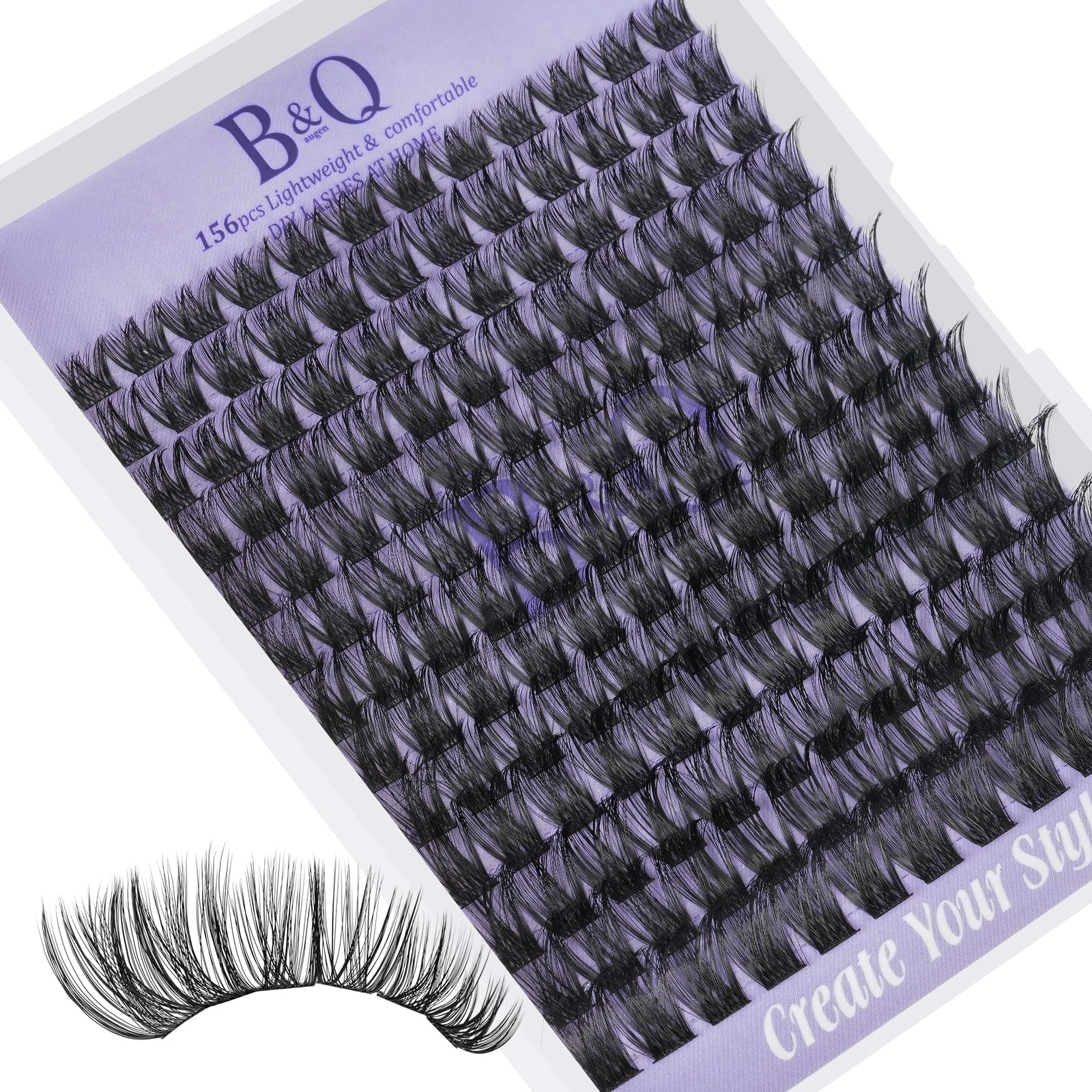 Cluster Lashes 156 Clusters Lash Clusters Individual Mega Volume Eyelash Clusters DIY Lash Extensions Soft Fluffy Cluster (B05-D-8-16MIX)