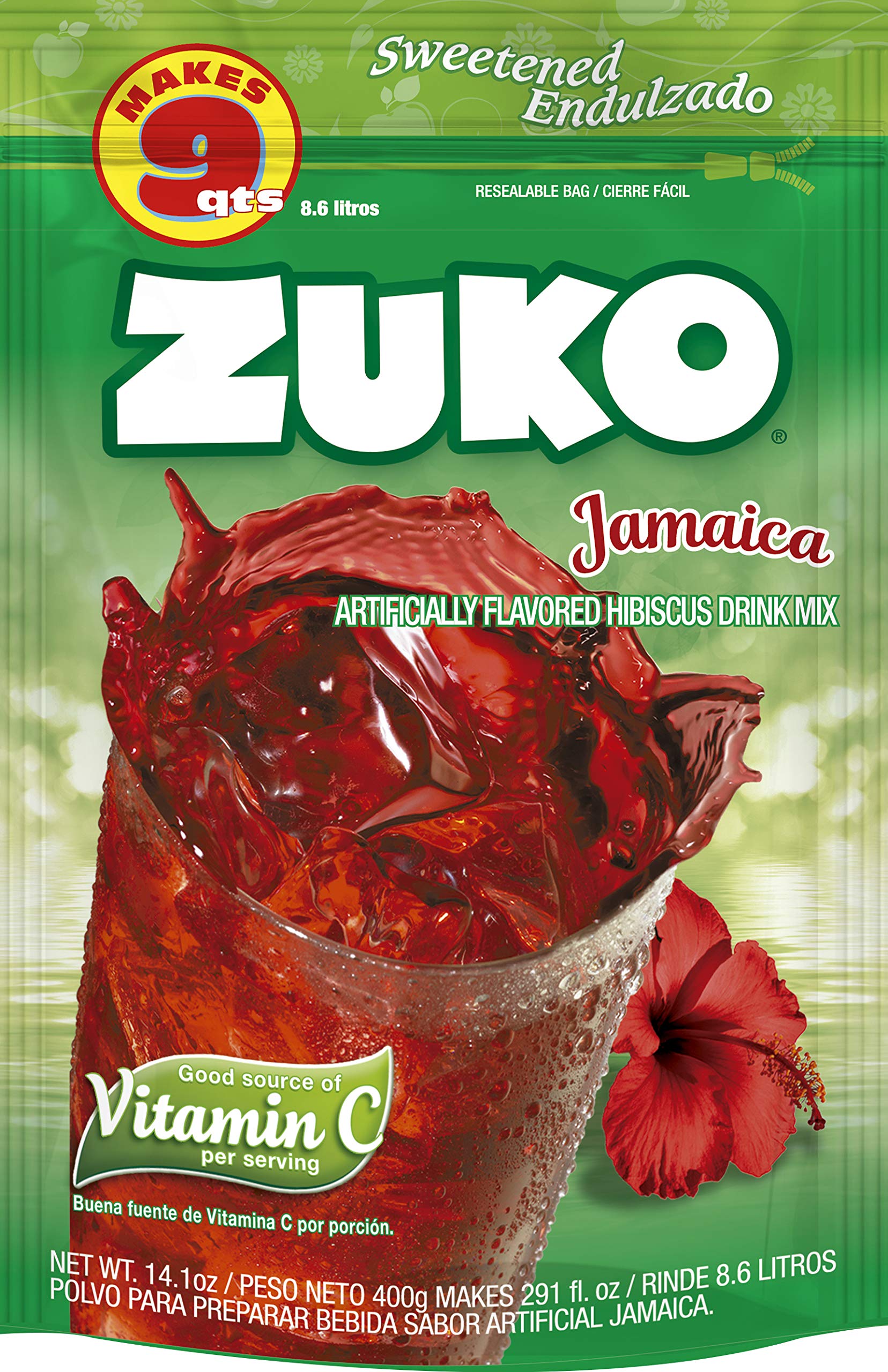 Zuko Jamaica Instant Powder Drink Family Pack, 14.1 oz, Pack of 6