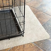 G-Floor Drip & Dry Absorbent 29" x 44" Pet Kennel Mat Tan Color - Absorbent Mat with Waterproof Vinyl Backing for Inside or Underneath Dog Crates and Cages