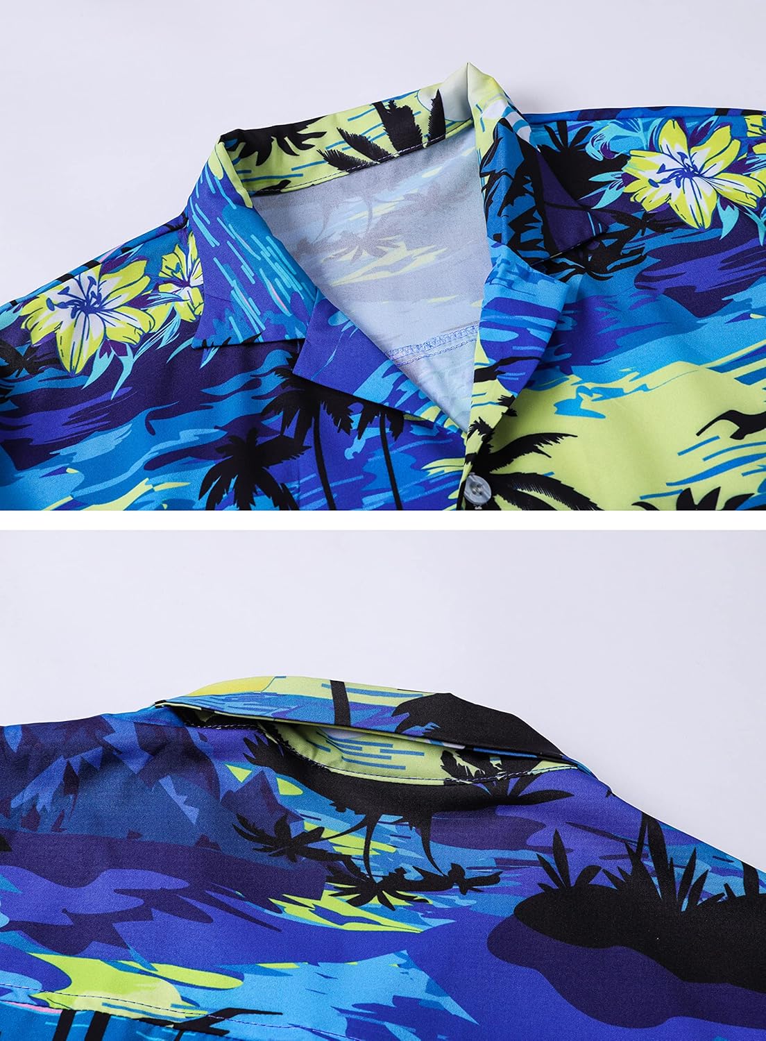 QZH.DUAO Men's & Boys Hawaiian Shirt Cuban Collar Short Sleeve Button Down Shirt Tropical Summer Beach Shirts - Image 2
