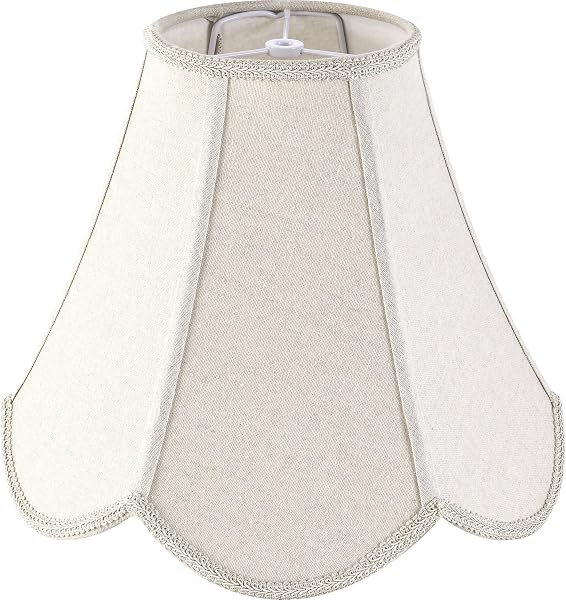 GO&SO Bell Lamp Shades (Petal Edge Braid) Scalloped Lamp Shade, Replacement Fabric Lamp Shades for Table Lamps,Floor Lam