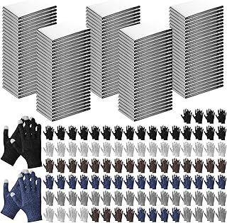 200 Pcs Emergency Blanket Knitted Gloves Bulk Homeless Survival Care Supplies Kit for Cold Weather Outdoor Camping Hiking (Neutral)