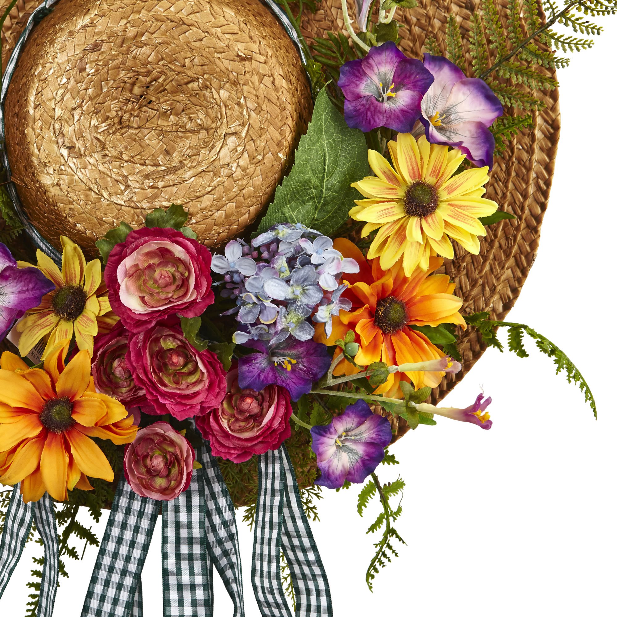 Amazon.com: Nearly Natural 4587 Mixed Flower Hat Wreath,18