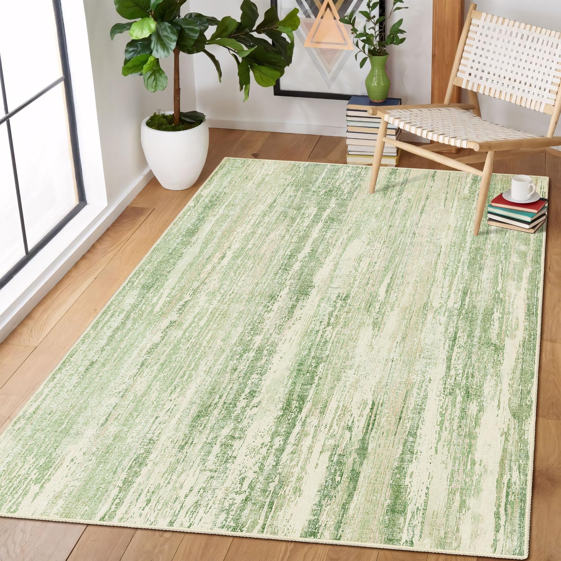MUJOO 3x5 Rug Washable,Entryway Rug Small Area Rugs for Bedroom Living Room Kitchen Bathroom,Modern Abstract Non Slip Carpet,Indoor Entry Mat,Low Pile