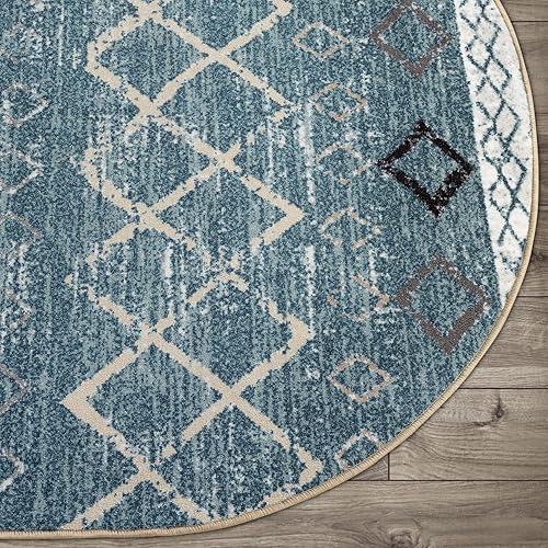 Miniatura 83 de Antep Rugs - Alfombras antideslizantes de 3 x 5 pies (antideslizante) con parte trasera de goma, de estilo antiguo, bohemio, marroquí y con pelo