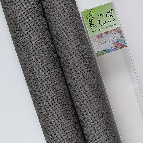 Miniatura 107 de KCS 2 piezas de tela de algodón Aida de punto de cruz contado de 15" x 18" para bordado (Lino, 14CT)