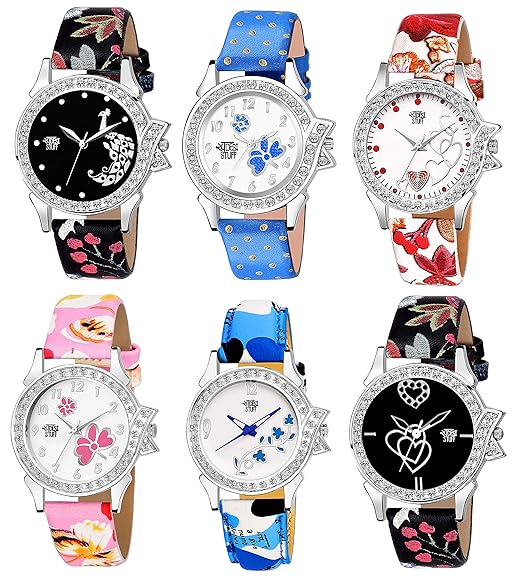 Swadesi Stuff Multi Color Analogue Watch for Women & Girls Combo of 6 Watches