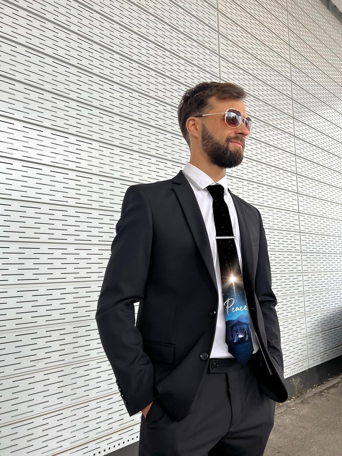 Three Rooker Nativity Ties Mens Christmas Neckties Holiday Tie Religious Ties for Men