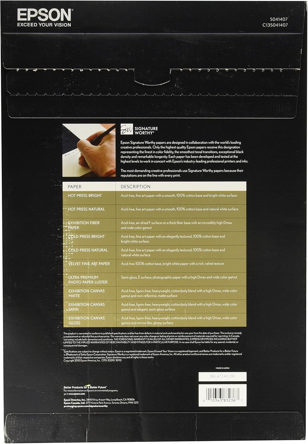 Epson Ultra Premium Photo Paper LUSTER (13x19 Inches, 50 Sheets) (S041407),White : Photo Quality Paper : Office Products