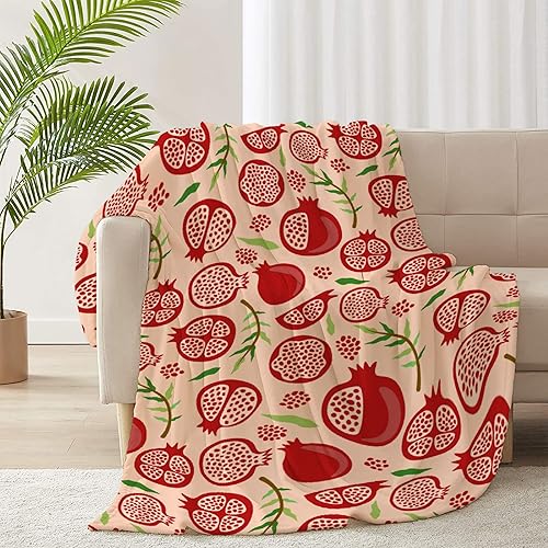 Miniatura 8 de Manta de granada para regalo, manta de franela suave con impresión artística para sofá, cama, silla, práctica portátil, universal, XS de 30 x 40