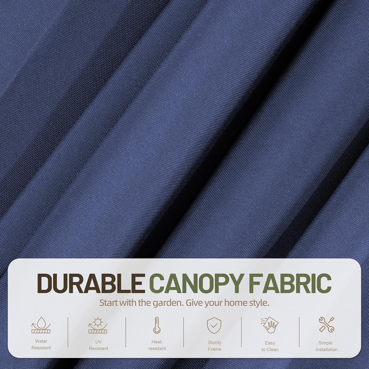 Cantilever Umbrella Patio Outdoor, Offset Hanging Patio Umbrella with Easy Lift & Tilt Adjustment, Crank and Cross Base, UV Protection Fade Resistant for Deck, Pool, Garden, Navy Blue