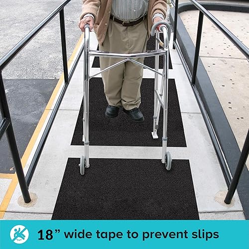 Miniatura 122 de Cinta de tracción antideslizante, 12 pulgadas x 30 pies, mejor agarre, fricción, adhesivo abrasivo para escaleras, peldaños en pisadas, interiores