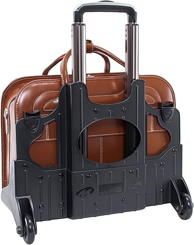Miniatura 5 de McKLEIN WILLOWBROOK - Maletín para portátil de mujer con ruedas patentado de cuero de 17", Marrón, Maletín para portátil