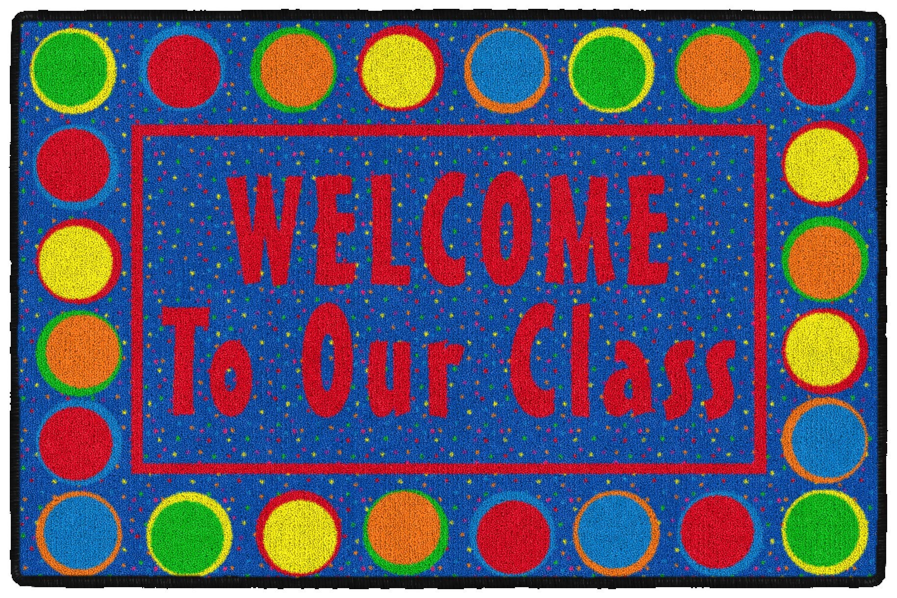 Flagship Carpets Childrens Multicolor Welcome Mat for Classroom or Kids Home School Room, Kids Room and Playroom or Entryway Rug, 2' x 3', Spots