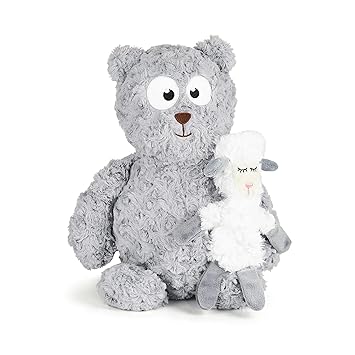 BULLTUG - Large Plush Dog Toy, Squeaky, Crinkly, Cuddly Bear & Lamb for Light/Soft Chewers