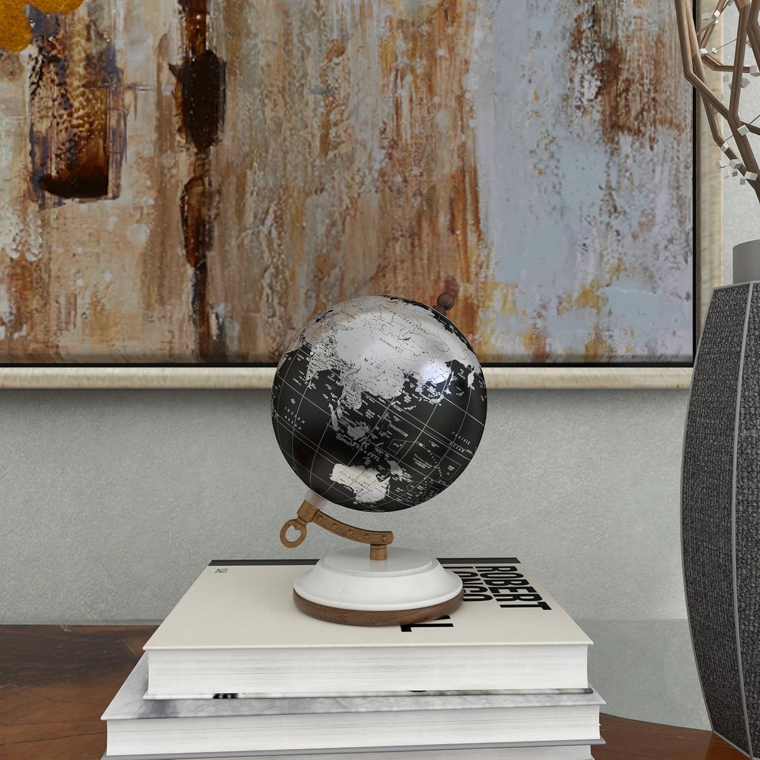 Globetrotter's Dream: Black 5" Modern Marble Base Globe