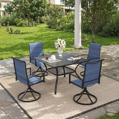 VICLLAX 5 Pieces Outdoor Dining Set, Patio Furniture Set Includes