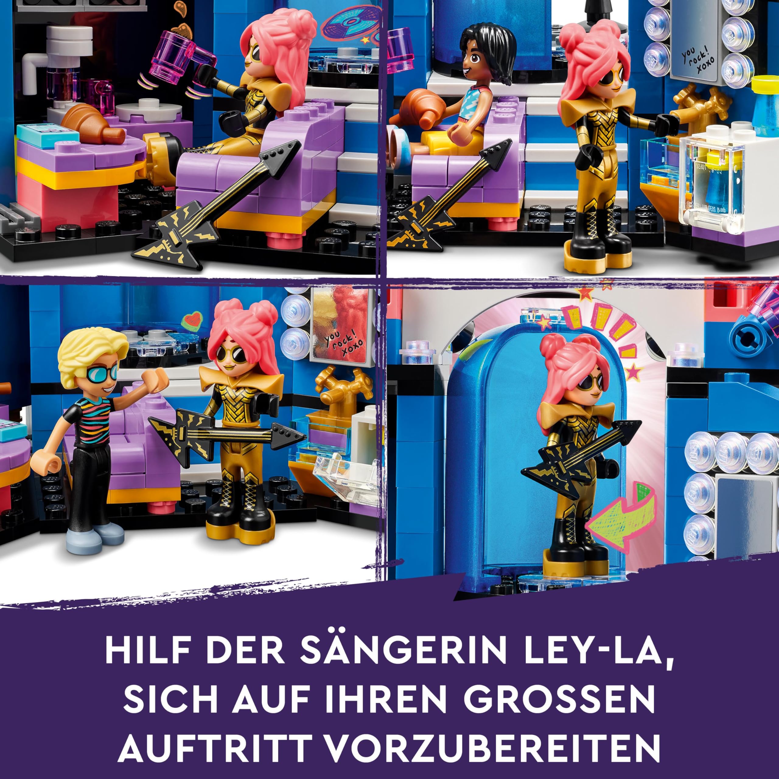 LEGO Friends Talentshow in Heartlake City Set, Musik-Spielzeug für Kinder mit 4 Figuren inkl. Andrea, Bühne und Instrumente, Musik-Geschenk für Mädchen und Jungen ab 7 Jahren 42616