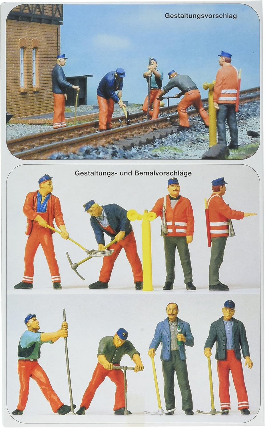 Preiser 45182 Unpainted Figures Railroad Track Crew (Unpainted) Package(6) G Model Figure