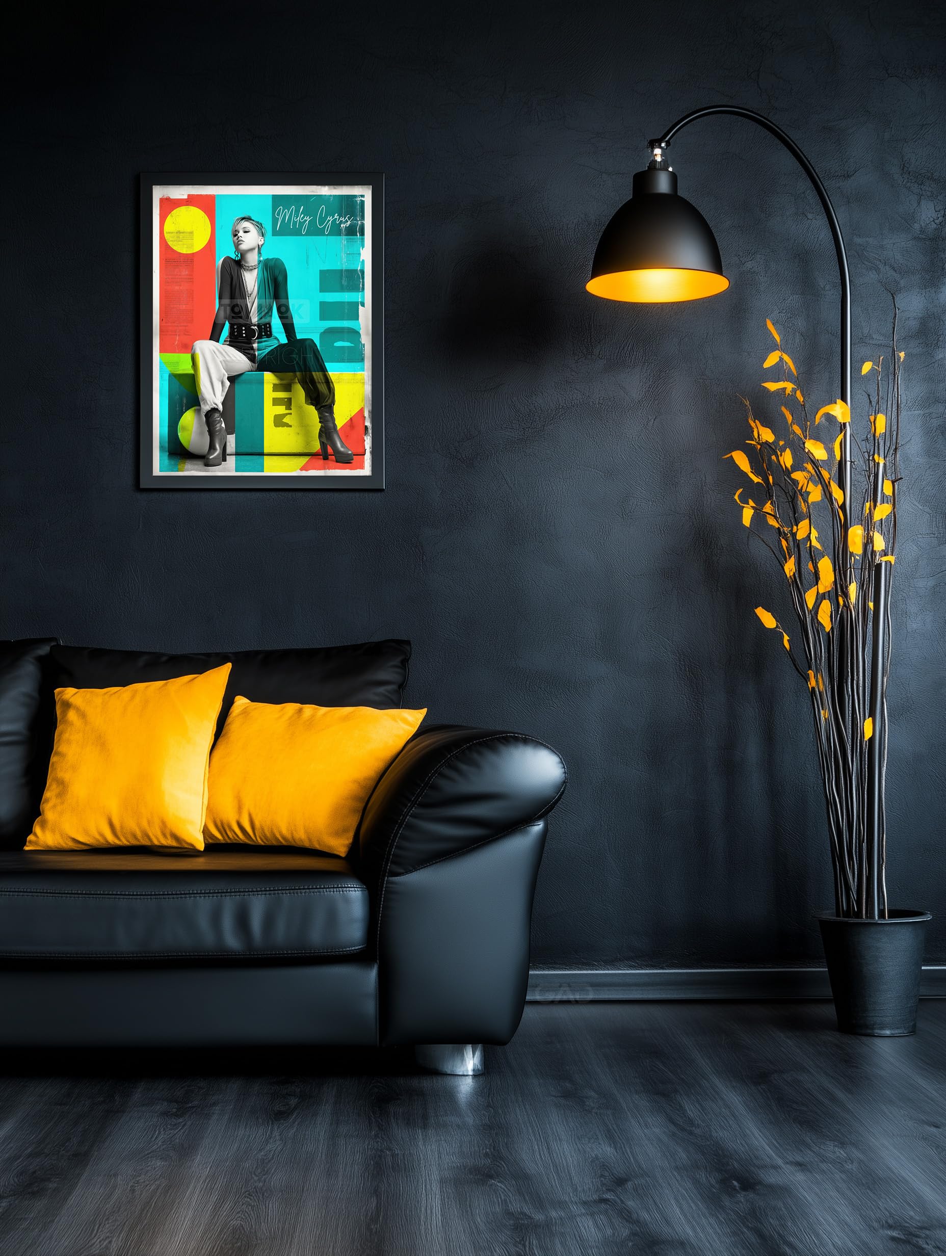 Tomaok - Poster Miley Cyrus (cornice non fornita) - Decorazione da parete - Collage artistico Pop Rock, Cantante, Musica, Concerto
