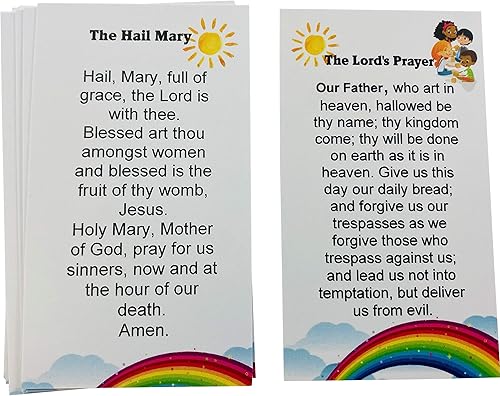The Hail Mary and Our Father Lords - Tarjetas sagradas para niños, paquete de 24 unidades