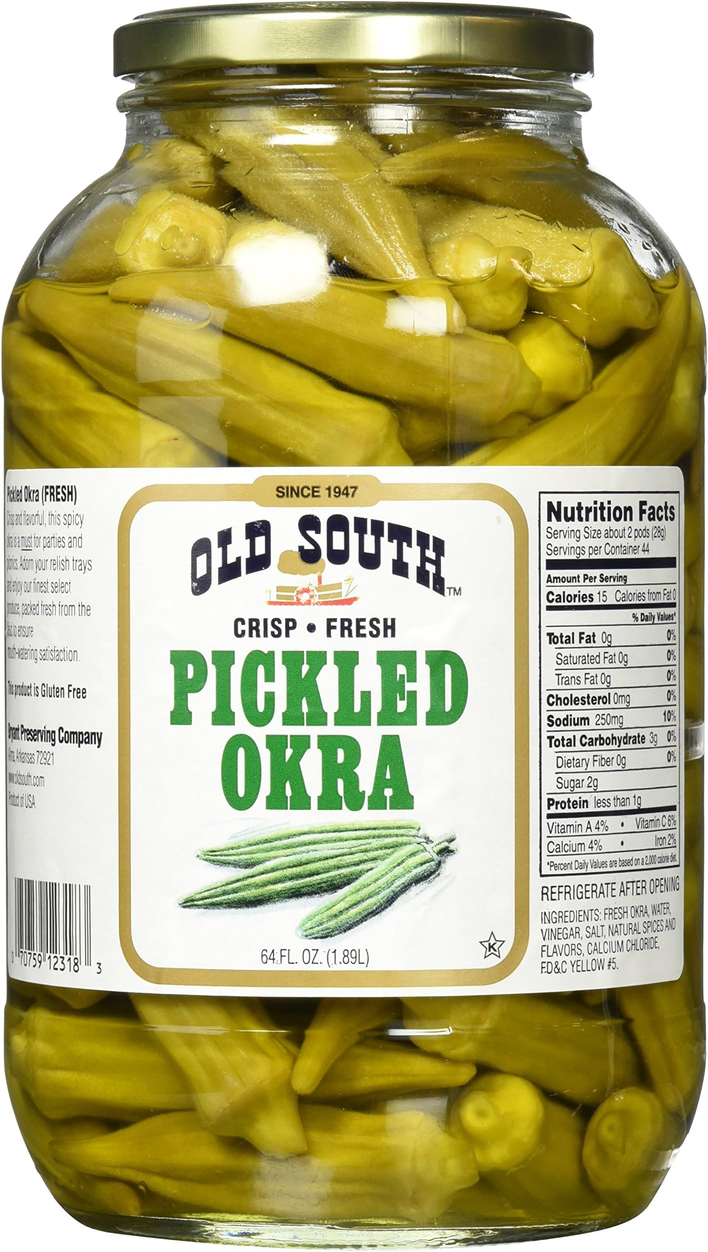 Old South Pickled Okra 64 Oz (Pack of 2)