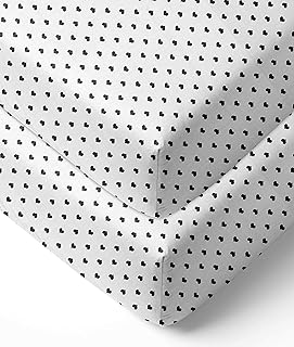 Bacati - 2 Pack Love/Aztec/Arrows/Hearts Silky Soft Breathable 100% Cotton Muslin Baby Crib Fitted Sheets - Fits Standard 28 x 52 x 5 Crib & Toddler Mattresses (Hearts Black)