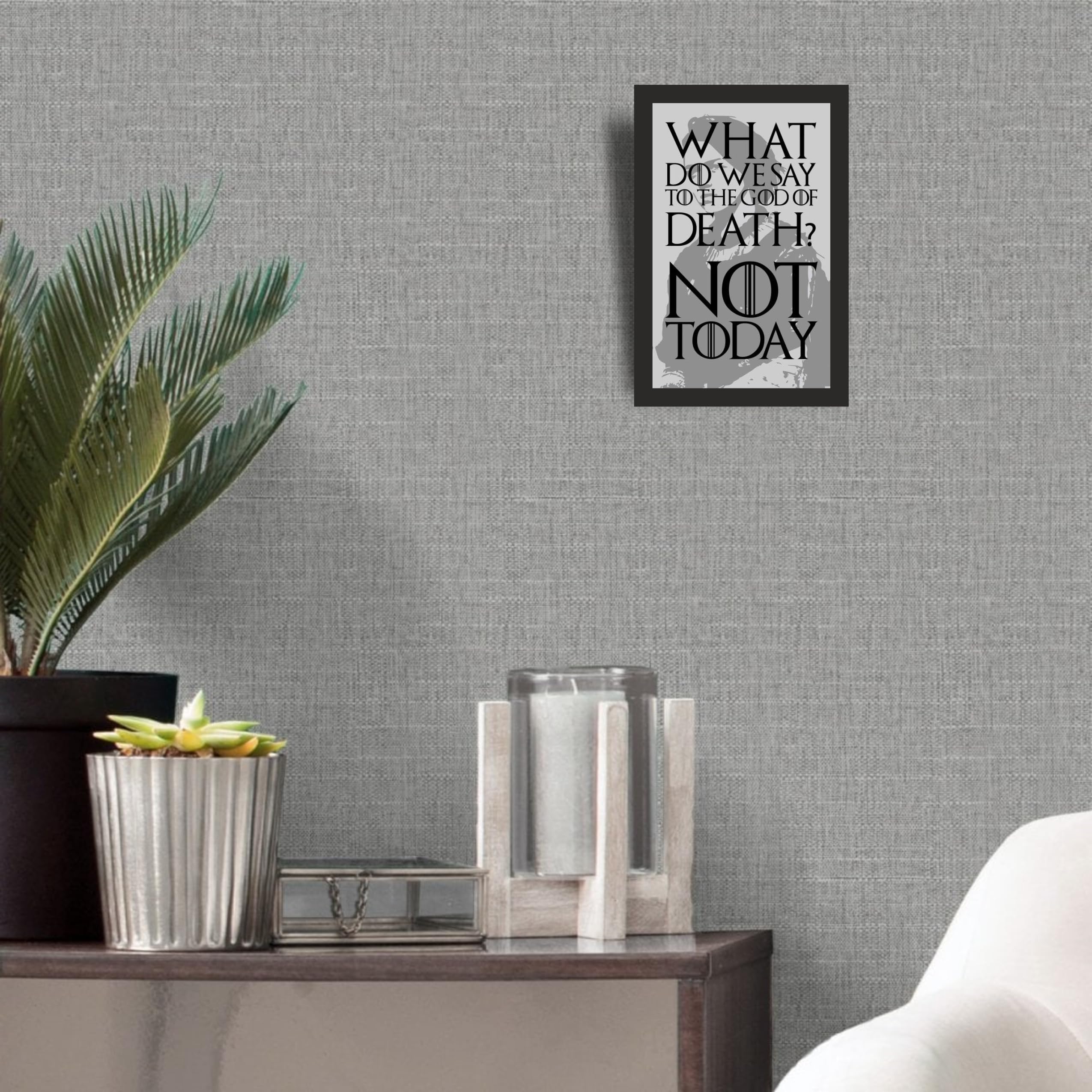 God of Death Not Today Portrait Photo Frame A4 Black