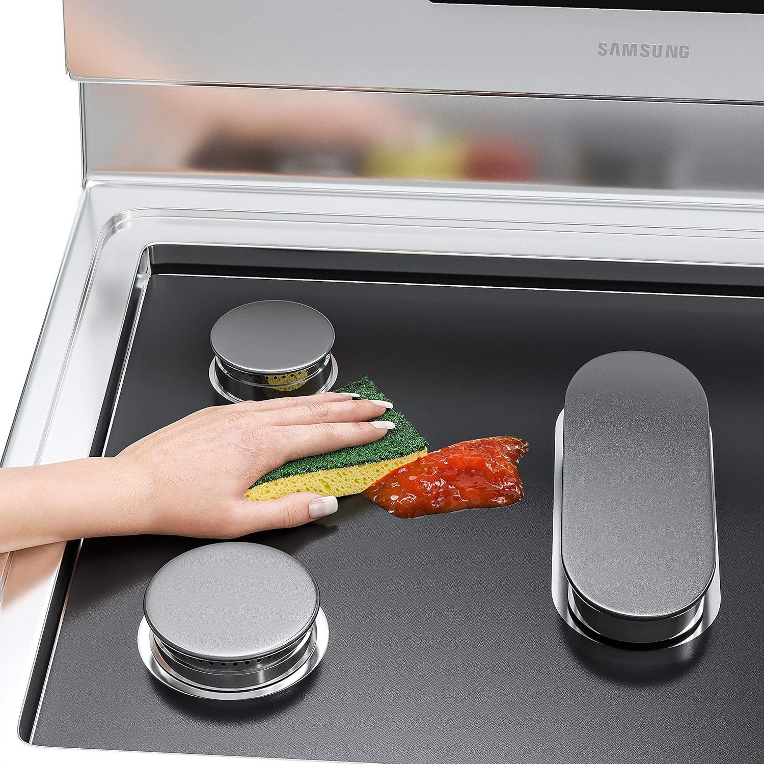 Skywin Reusable Gas Range Protectors - Non Stick Stove Protector for Gas Range - Washable Liner for Samsung Gas Range : Appliances
