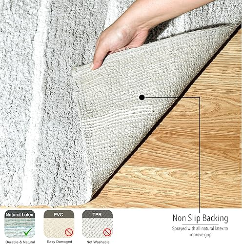 Miniatura 4 de Chardin home Cordural Stripes - Juego de 2 alfombras de baño (17 x 24 pulgadas y 21 x 34 pulgadas), antideslizantes, lavables a máquina, felpa,