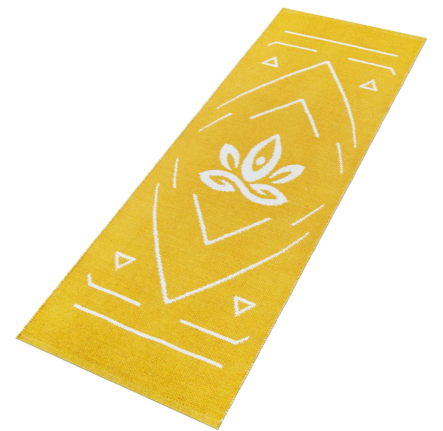 House of Handmade™ Cotton Yoga Mat for Men Women with Guidelines for Home Workout 7mm Thick