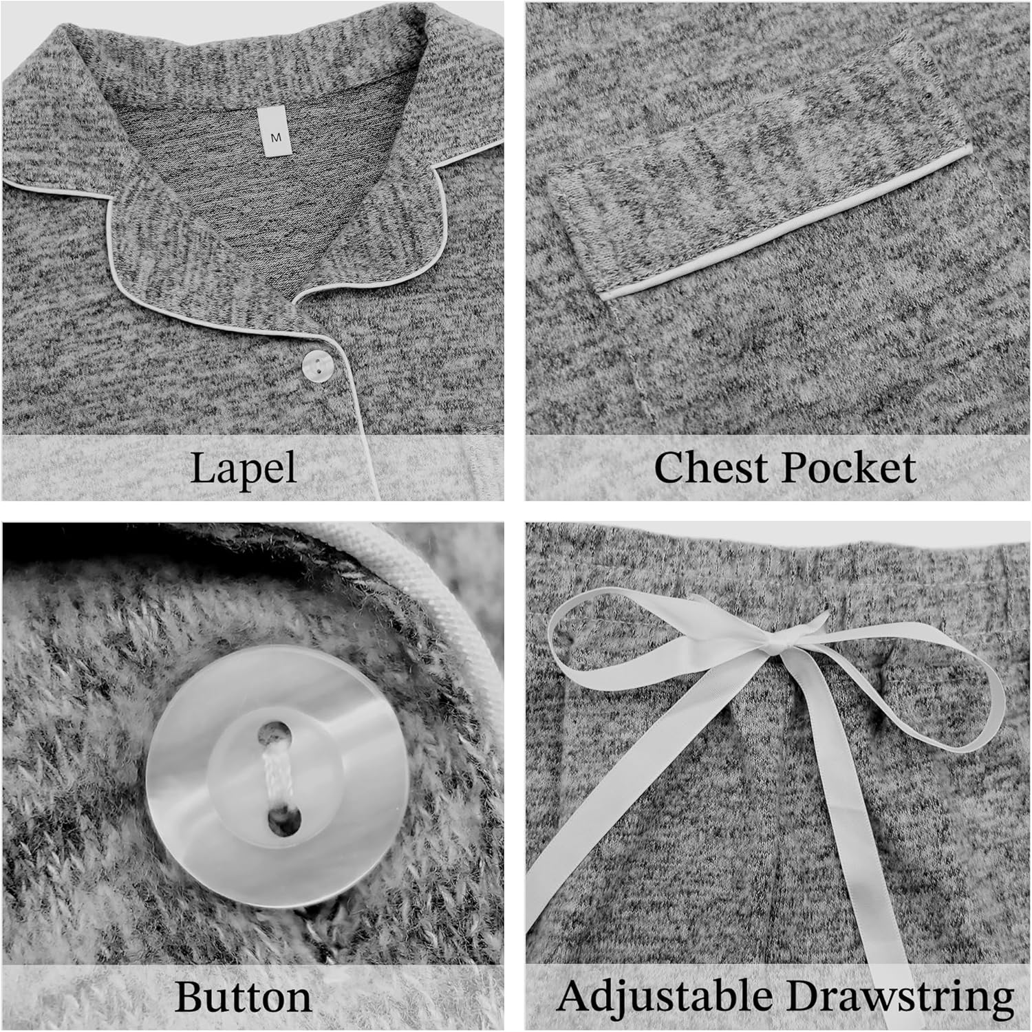 JEYONG Women's Pajama Set – Long Sleeve Button Down Postpartum Lounge Sets – Soft Loungewear Sleepwear Set Cozy PJs for Women - Image 5