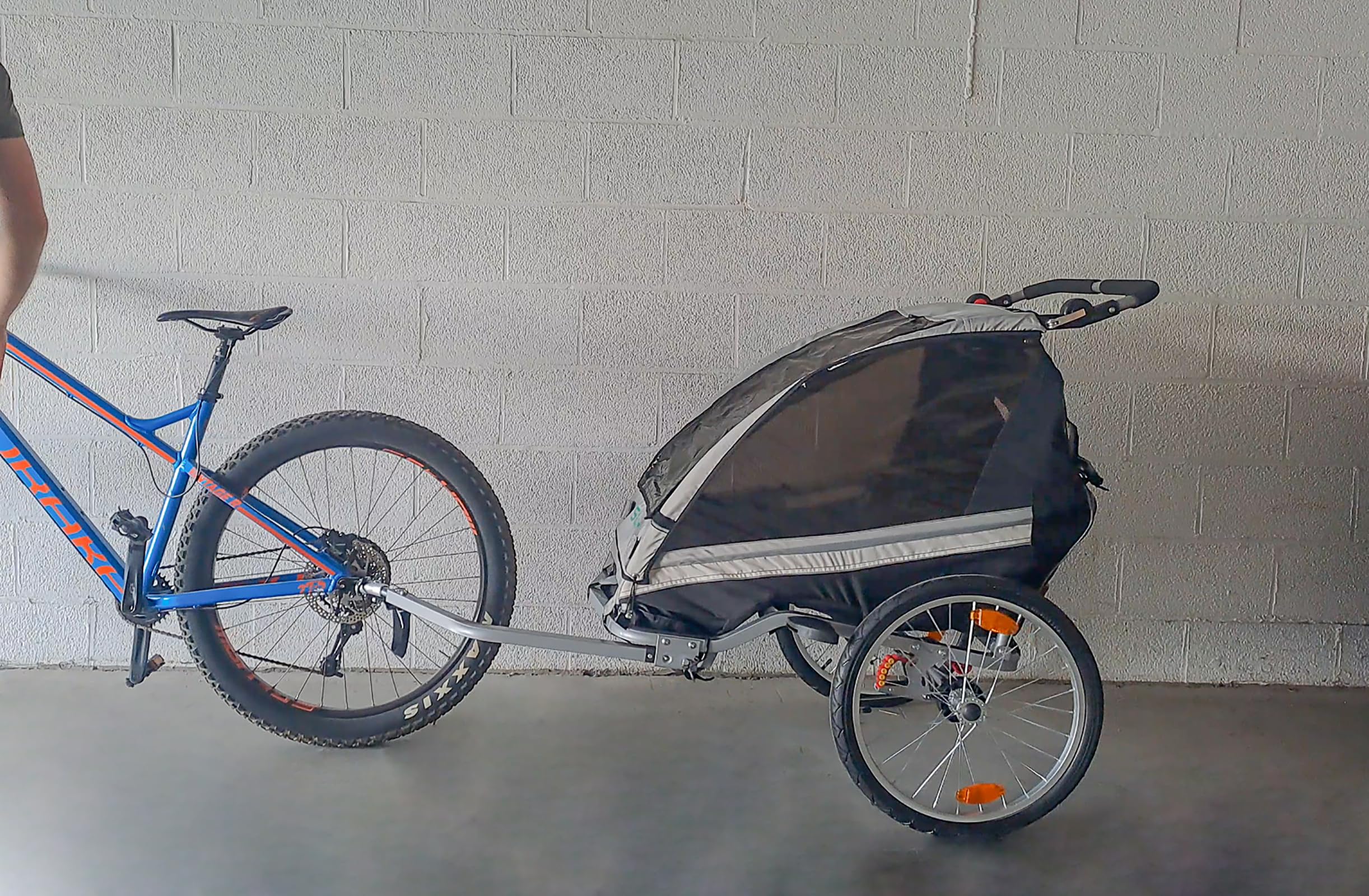 Remolque 2 niños alu 2 en 1 bicicleta y cochecito