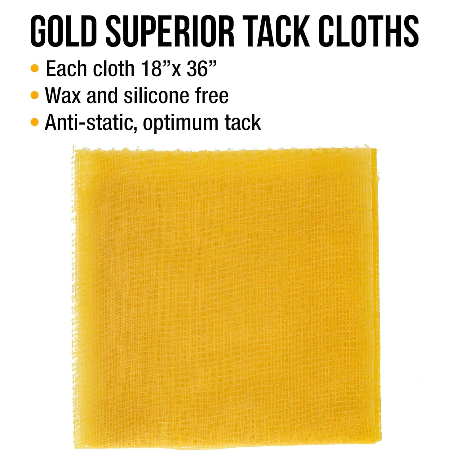 Dura-Gold Premium 6" Gold PSA Sanding Discs - 80 Grit (Box of 50) & Dura-Gold - Pure Gold Superior Tack Cloths - Tack Rags (Box of 12)