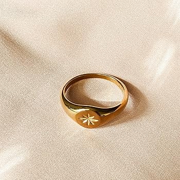 Aurelia Mae 18K Gold Plated Womens Gold Signet Ring Aurelia Mae 18K Gold Plated Womens Gold Signet Ring