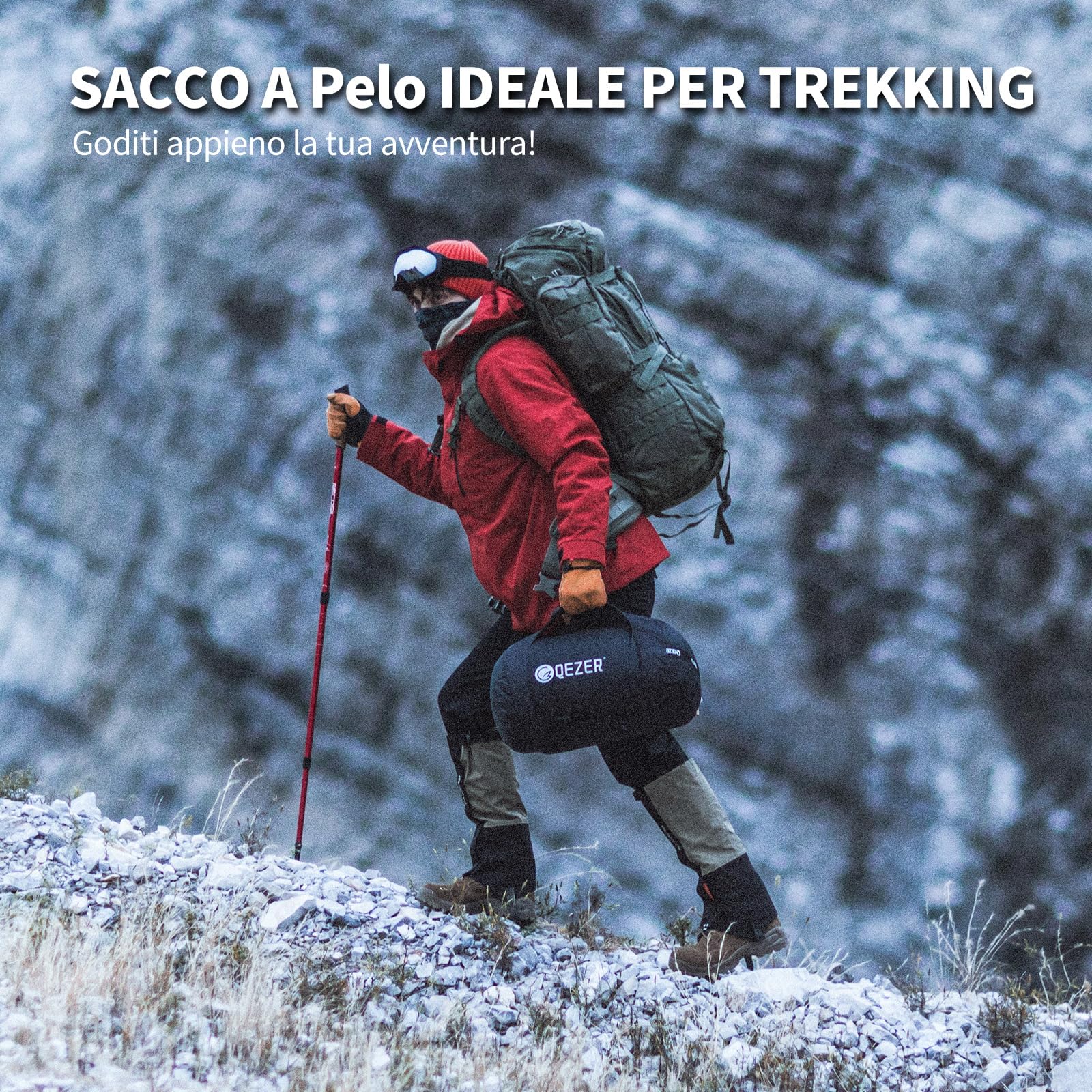 Sacco a pelo invernale per Adulti 0℃ -10℃~ -20℃【820g-2360g】caldo sacco a pelo in piumino per campeggio, escursioni e alpinismo con piumino 650+ FP Premium