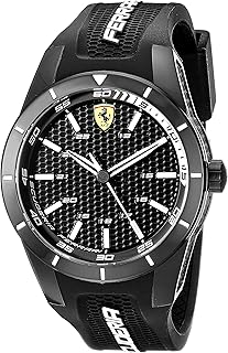 Ferrari Men's 0830249 REDREV Analog Display Japanese Quartz Black Watch