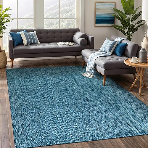 Beverly Rug Indoor Outdoor Rug 6x9, Washable Outside Carpet for