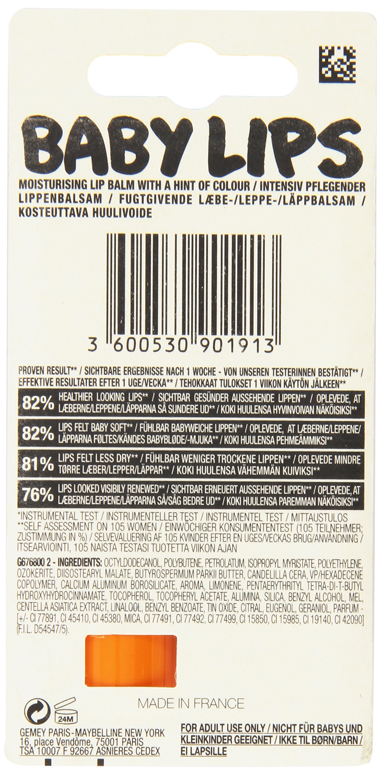 Maybelline New York Make-Up Lip Balm Baby Lips Care Balm Cherry Me/Lip Care for Dry Lips 1 x 4g, red - Image 2