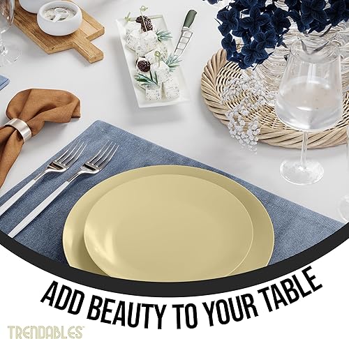 Miniatura 4 de Trendables Juego de 40 platos desechables de plástico (20 invitados) I 20 platos de postre de 7 pulgadas y 20 platos de plástico desechables de 10