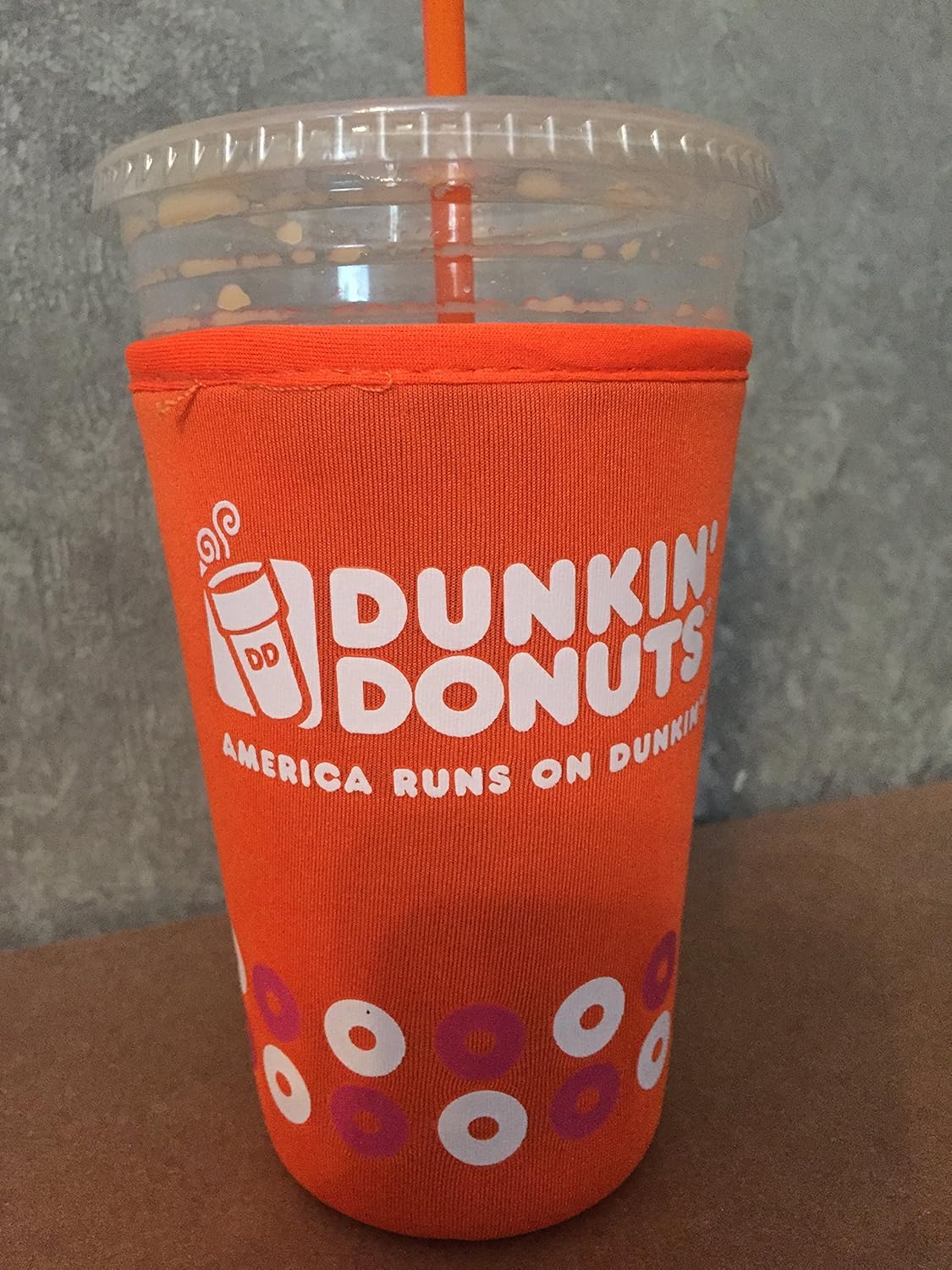 LARGE DUNKIN DONUTS ORANGE DD CUP COOLER KOOZIE Cups