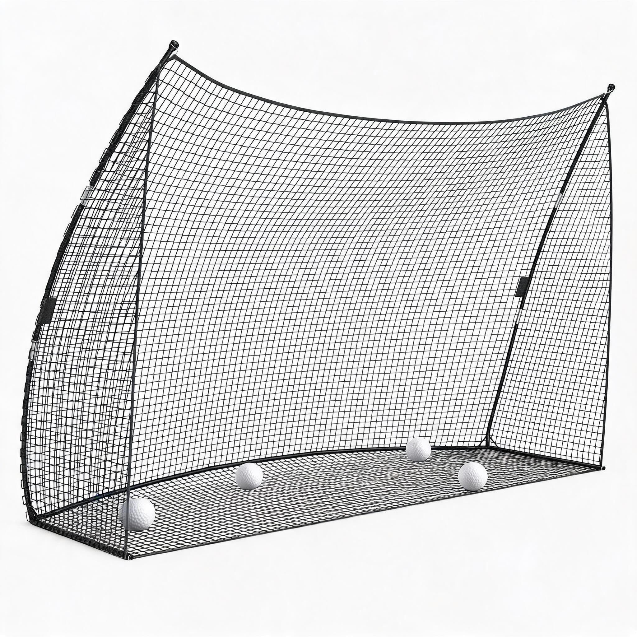 Golfnetz Riesig 305x93x217 cm, Golf Übungsnetz Outdoor Golf Netz Golfnetz Trainingshilfen Robust Wetterfest Leicht Aufzubauen, Schwarz