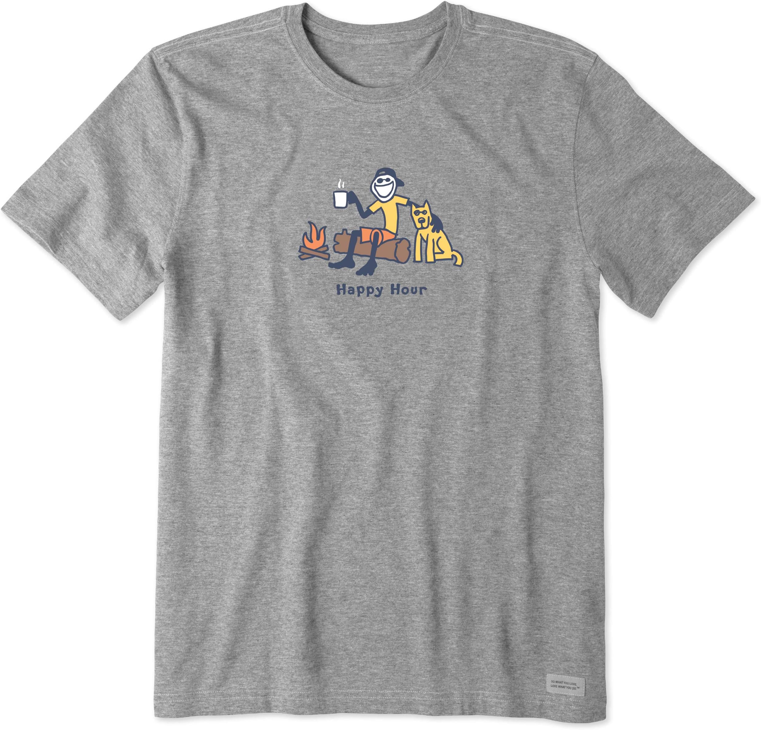 Life is Good unisex-adult Vintage Crusher Graphic T-shirt Happy Hour Camping T-Shirt