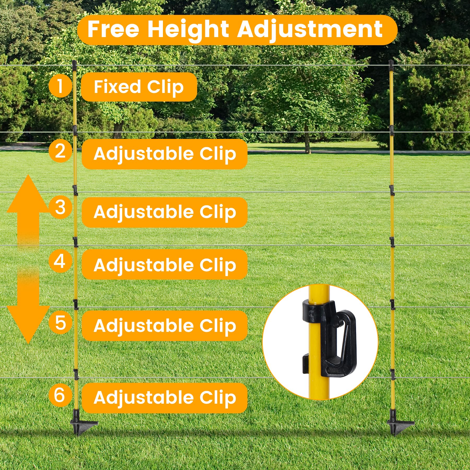 Snapklik.com : Toriexon Step In Electric Fence Posts 3/8" X 46 ...