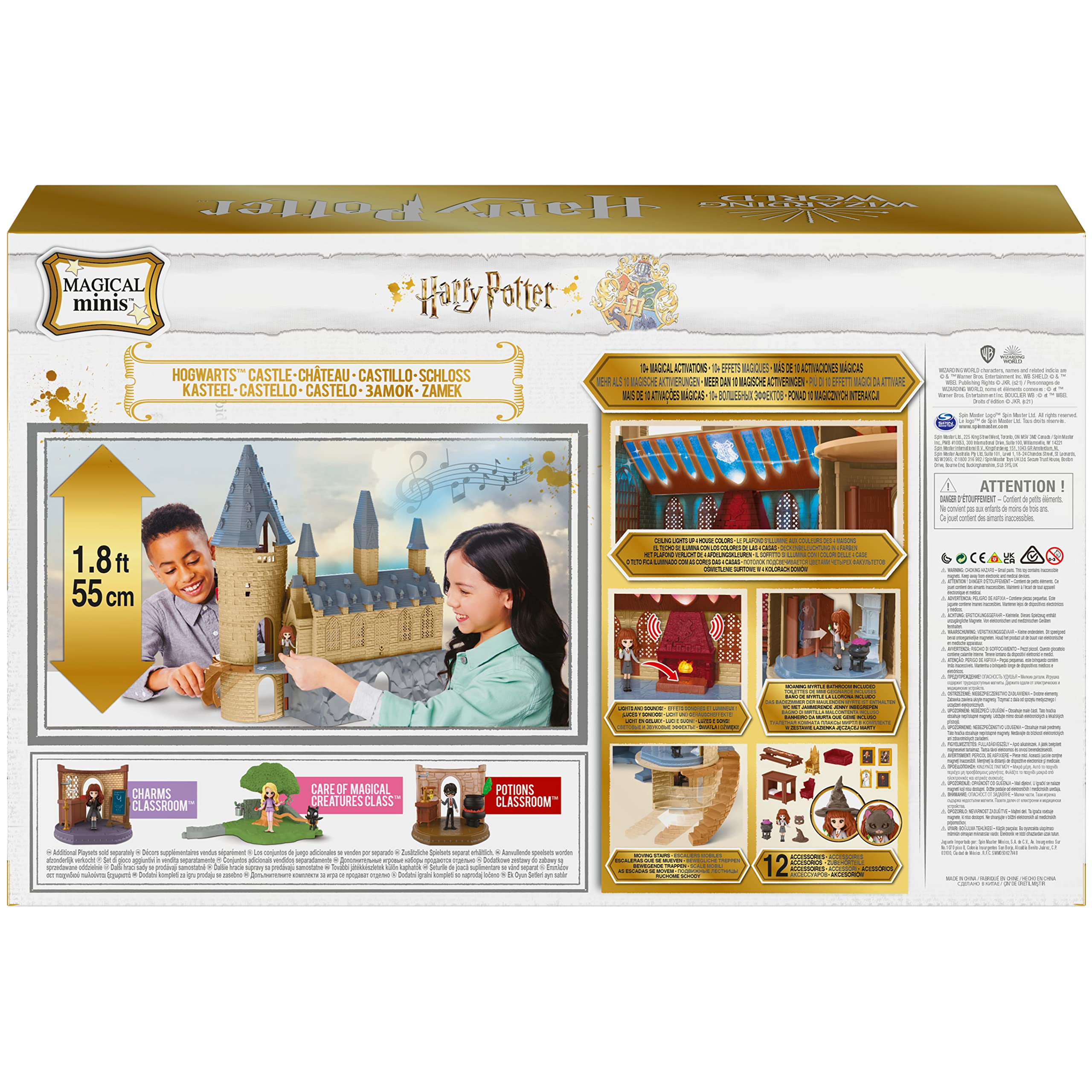 Wizarding World, Castello di Hogwarts di Harry Potter, con 12 accessori, luci, suoni e bambola Hermione esclusiva - dai 5 anni