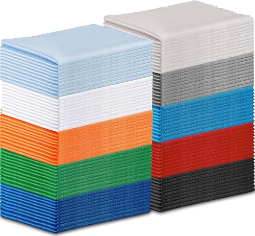 Frienda 100 paños de limpieza de microfibra de 7 x 6 pulgadas, paños de limpieza ópticos de microfibra para teléfonos inteligentes, computadoras