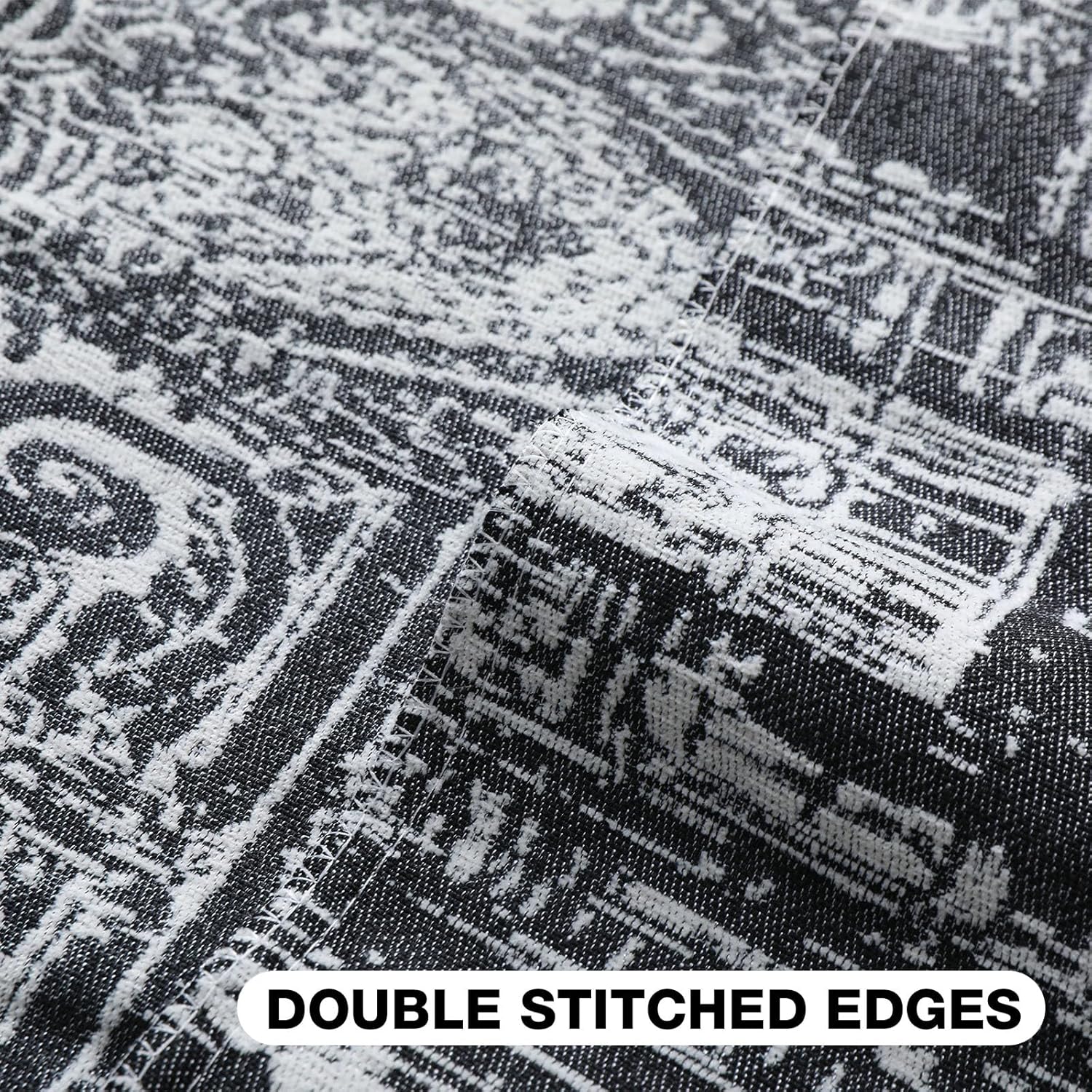 FUTEI Black White Decorative Throw Pillow Covers 16x16 Inch Set of 2,Soft Cozy Geometric Textured Chenille Jacquard Cushion Cases,Modern Home Decor for Couch Bed Living Room