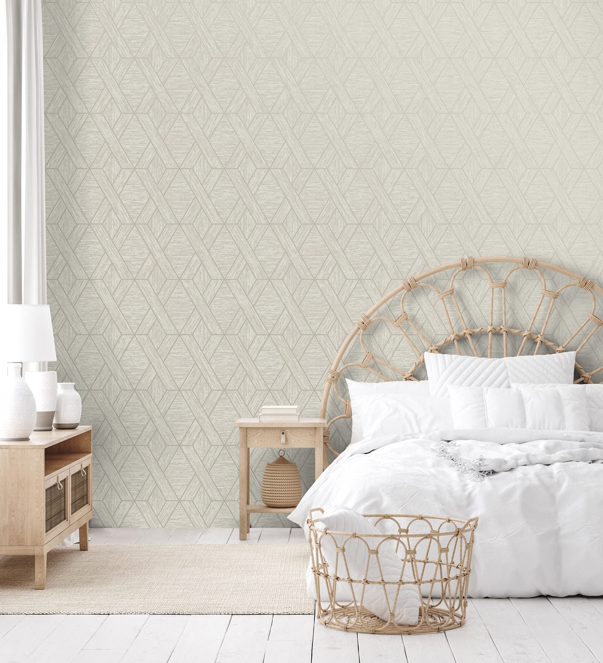 GAULAN 681977 - Papel pintado vinílico lavable geométrico trenzado de líneas metalizadas imitando al textil para pared salón cocina baño comedor - Rollo de 10 m x 0,52 m